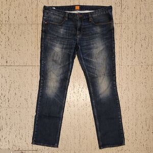 Hugo Boss Orange Label Straight Leg Baggy Fit Light Blue Fade Jeans